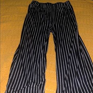 Black and White striped baggy pants